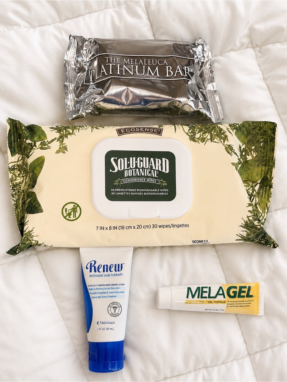 Melaleuca Skincare Bundle Platinum Bar Renew Lotion SoluGuard Melagel